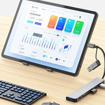 Premium 8-in-1 USB-C Hub | HDMI, USB 3.0, SD/TF Card Reader, 3.5mm Audio & PD Charging