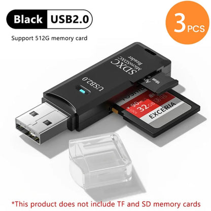 2-in-1 USB 3.0 Card Reader | High-Speed SD & MicroSD Memory Card Adapter // Lector de Tarjetas USB 3.0 2 en 1 | Adaptador para SD y MicroSD de Alta Velocidad