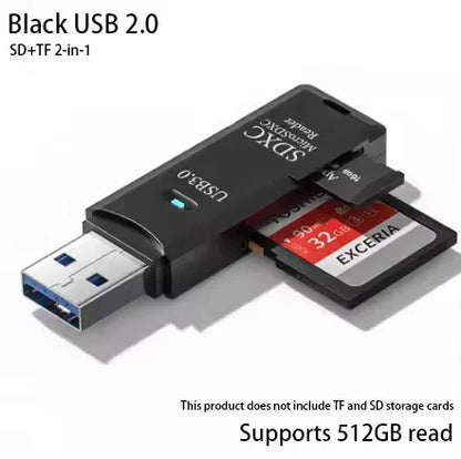 2-in-1 USB 3.0 Card Reader | High-Speed SD & MicroSD Memory Card Adapter // Lector de Tarjetas USB 3.0 2 en 1 | Adaptador para SD y MicroSD de Alta Velocidad