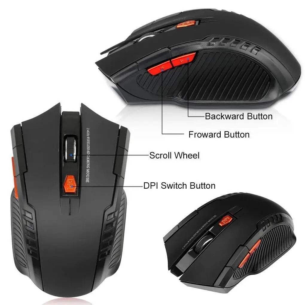 2.4G Wireless Mouse 1600 DPI | 6-Button High-Precision Mouse for Gaming & Office