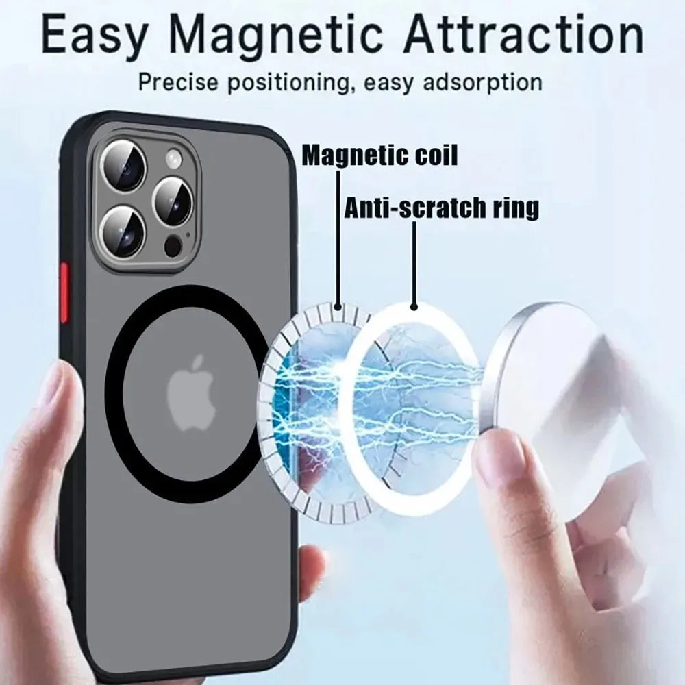 Luxury Armor Matte Case for iPhone | MagSafe Compatible, Magnetic Wireless Charging & Shockproof Protection // Funda Luxury Armor Mate para iPhone | Acabado Mate, Compatible con MagSafe, Carga Inalámbrica Magnética y Protec