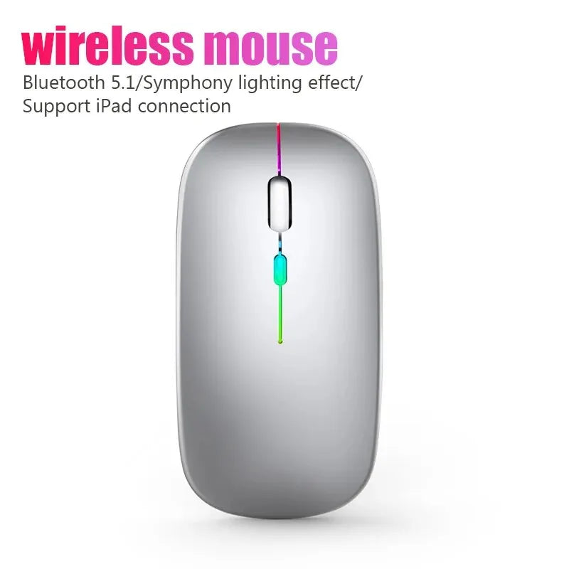 Mouse Inalámbrico RGB Recargable | Bluetooth, 3600 DPI y Diseño Ergonómico para PC y Laptop // Rechargeable RGB Wireless Mouse | Bluetooth, 3600 DPI & Ergonomic Design for PC & Laptop