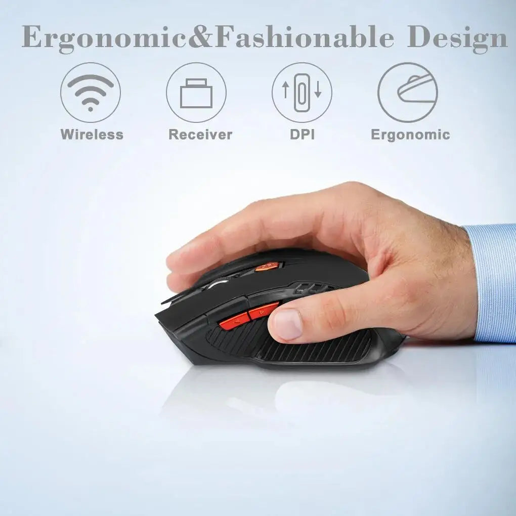 2.4G Wireless Mouse 1600 DPI | 6-Button High-Precision Mouse for Gaming & Office