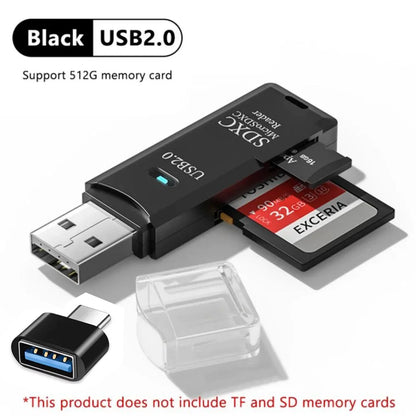 2-in-1 USB 3.0 Card Reader | High-Speed SD & MicroSD Memory Card Adapter // Lector de Tarjetas USB 3.0 2 en 1 | Adaptador para SD y MicroSD de Alta Velocidad