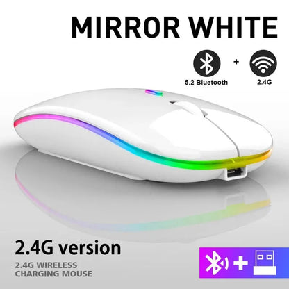 Mouse Inalámbrico RGB Recargable | Bluetooth, 3600 DPI y Diseño Ergonómico para PC y Laptop // Rechargeable RGB Wireless Mouse | Bluetooth, 3600 DPI & Ergonomic Design for PC & Laptop