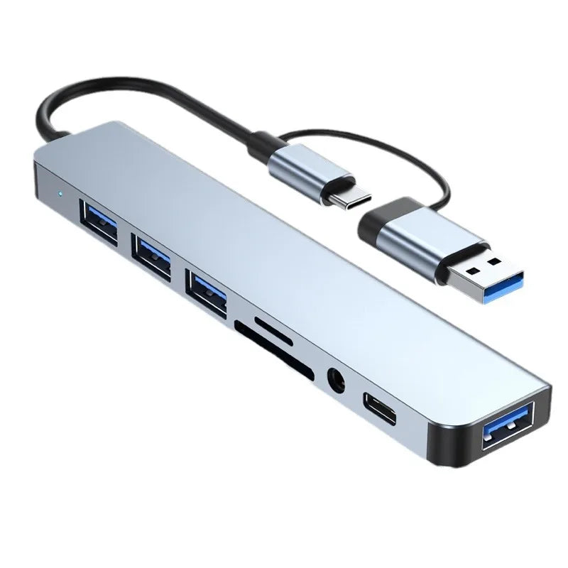 Premium 8-in-1 USB-C Hub | HDMI, USB 3.0, SD/TF Card Reader, 3.5mm Audio & PD Charging