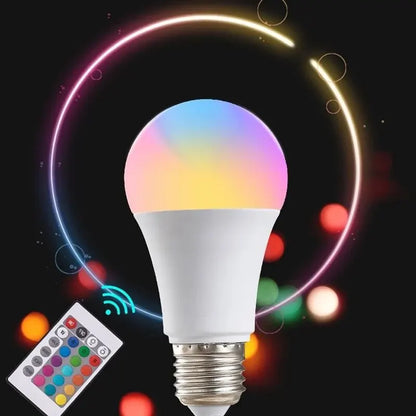 Smart RGB LED Light Bulb | 16 Colors, Dimmable with Remote Control for the Perfect Ambiance