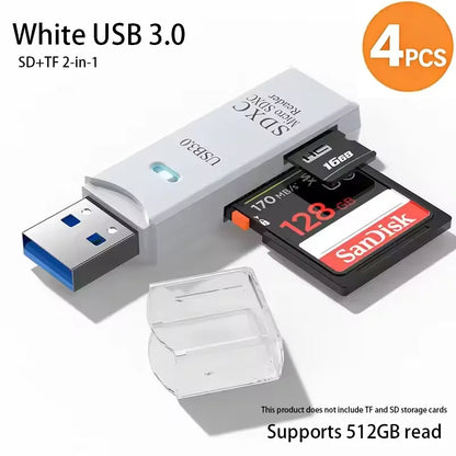 2-in-1 USB 3.0 Card Reader | High-Speed SD & MicroSD Memory Card Adapter // Lector de Tarjetas USB 3.0 2 en 1 | Adaptador para SD y MicroSD de Alta Velocidad