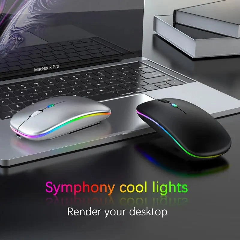 Mouse Inalámbrico RGB Recargable | Bluetooth, 3600 DPI y Diseño Ergonómico para PC y Laptop // Rechargeable RGB Wireless Mouse | Bluetooth, 3600 DPI & Ergonomic Design for PC & Laptop