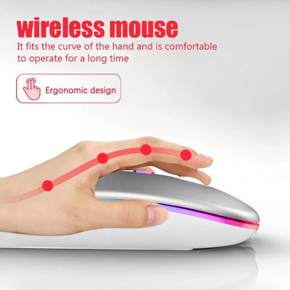 Mouse Inalámbrico RGB Recargable | Bluetooth, 3600 DPI y Diseño Ergonómico para PC y Laptop // Rechargeable RGB Wireless Mouse | Bluetooth, 3600 DPI & Ergonomic Design for PC & Laptop